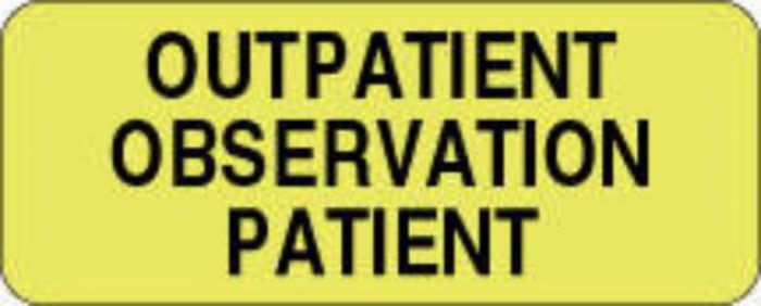 Label Paper Removable Outpatient Observation 2 1"/2" x 1", Fl. Yellow, 1000 per Roll