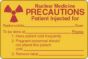 Hazard Label (Paper, Permanent) Nuclear Medicine  3"x2" Yellow - 500 Labels per Roll