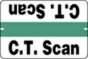 Label Wraparound Paper Permanent C.T. Scan 1-1/2" x 1" White with Green,1000 per Roll