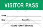 Visitor Pass Label Tamper-Evident Paper Permanent "Visitor Pass Name" 3" Core 3" x 2" Light Green, 1000 per Roll