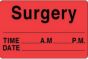 Label Paper Permanent Surgery ___ Time 4" x 2 5/8", Fl. Red, 500 per Roll
