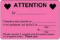 Label Paper Permanent Attention Dr. ___  3"x2" Fl. Pink 500 per Roll
