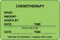 Communication Label (Paper, Permanent) Chemotherapy Drug 3" x 2" Fluorescent Green - 500 per Roll