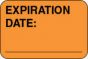Lab Communication Label (Paper, Permanent) Expiration Date:  1 5/8"x7/8" Fluorescent Orange - 1000 per Roll