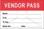 Visitor Pass Label Tamper-Evident Paper Permanent "Vendor Pass Name" 1" Core 3" x 2" Red, 1000 per Roll