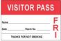 Visitor Pass Label Paper Removable "Visitor Pass Name" 3" x 2" Red, 1000 per Roll