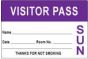 Visitor Pass Label Paper Removable "Visitor Pass Name" 3" x 2" Purple, 1000 per Roll