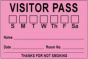 Visitor Pass Label Paper Removable "Visitor Pass S M T" 3" x 2" Fl. Pink, 1000 per Roll