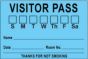 Visitor Pass Label Paper Removable "Visitor Pass S M T" 3" Core 3" x 2" Blue, 1000 per Roll
