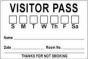 Visitor Pass Label Paper Removable "Visitor Pass S M T" 3" Core 3" x 2" White, 1000 per Roll