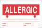 Label Paper Removable Allergic 3" x 2", White, 500 per Roll