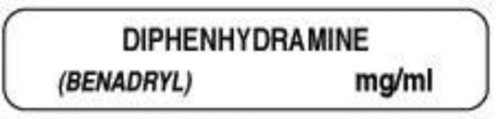 Anesthesia Label (Paper, Permanent) Diphenhydramine 1 1/2" x 1/3" White - 1000 per Roll