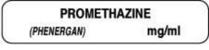 Anesthesia Label (Paper, Permanent) Promethazine 1 1/2" x 1/3" White - 1000 per Roll