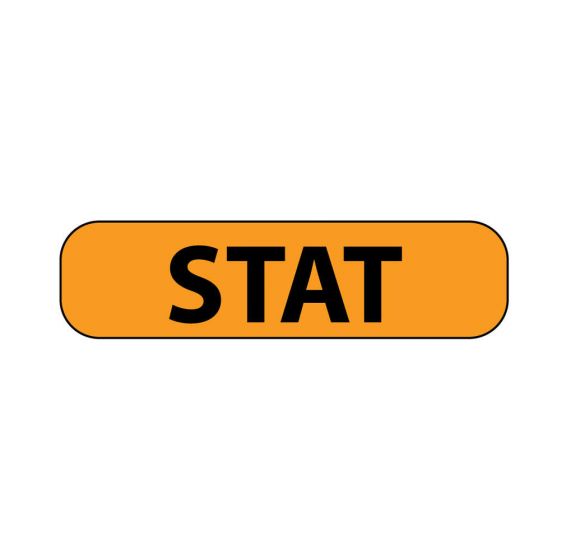 Label Paper Removable STAT, 1" Core, 1 7/16" x 3/8", Fl. Orange, 666 per Roll