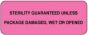 Label Paper Permanent Sterility Guaranteed 2 1/4" x 7/8", Fl. Pink, 1000 per Roll