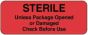 Label Paper Permanent Sterile Unless 2 1/4" x 7/8", Red, 1000 per Roll