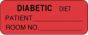 Label Paper Permanent Diabetic Diet  2 1/4"x7/8" Fl. Red 1000 per Roll