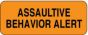 Label Paper Permanent Assaultive Behavior  2 1/4"x7/8" Fl. Orange 1000 per Roll