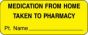 Label Paper Permanent Medication From Home 2 1/4" x 7/8", Yellow, 1000 per Roll