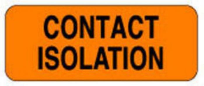 Label Paper Permanent Contact Isolation  2 1/4"x7/8" Fl. Orange 1000 per Roll