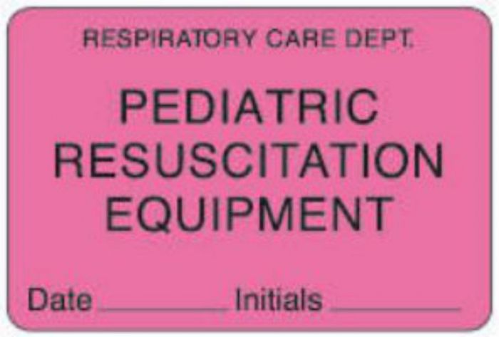 Label Paper Permanent Respiratory Care 3" x 2", Fl. Pink, 500 per Roll