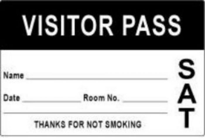 Visitor Pass Label Paper Removable "Visitor Pass Name" 3" x 2" Black, 1000 per Roll