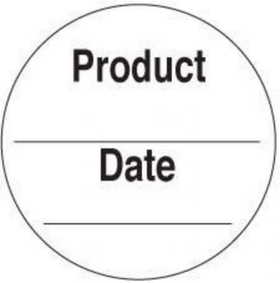 Label Paper Permanent Product ___ Date ___ 1 1/2" Core x, White, 500 per Roll