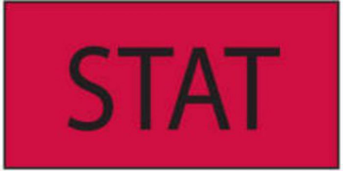 Label Paper Permanent STAT, 1" Core, 1 x 1/2", Fl. Red, 1000 per Roll