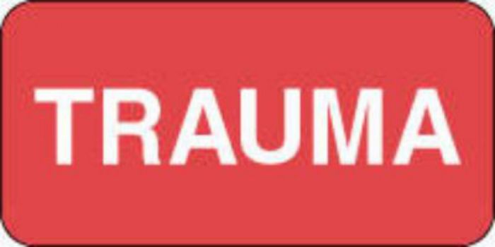 Label Paper Permanent Trauma 2" x 1", Red, 1000 per Roll
