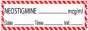 Anesthesia Tape with Date, Time & Initial (Removable) Neostigmine mcg/ml 1/2" x 500" - 333 Imprints - White with Fluorescent Red - 500 Inches per Roll