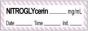 Anesthesia Tape with Date, Time & Initial | Tall-Man Lettering (Removable) Nitroglycerin mg/ml 1/2" x 500" - 333 Imprints - White with Violet - 500 Inches per Roll