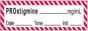Anesthesia Tape with Date, Time & Initial | Tall-Man Lettering (Removable) Prosigmine mg/ml 1/2" x 500" - 333 Imprints - White with Fluorescent Red - 500 Inches per Roll