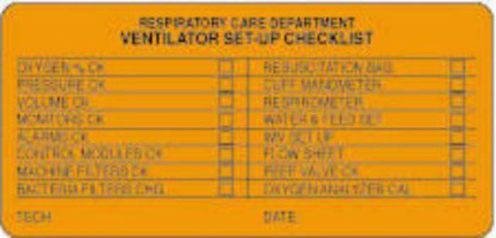 Label Paper Removable Respiratory Care 1 1/2" Core 4" x 2, Fl. Orange, 250 per Roll