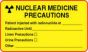 Hazard Label (Paper, Permanent) Nuclear Medicine  3"x1 3/4" Yellow with Red - 500 Labels per Roll