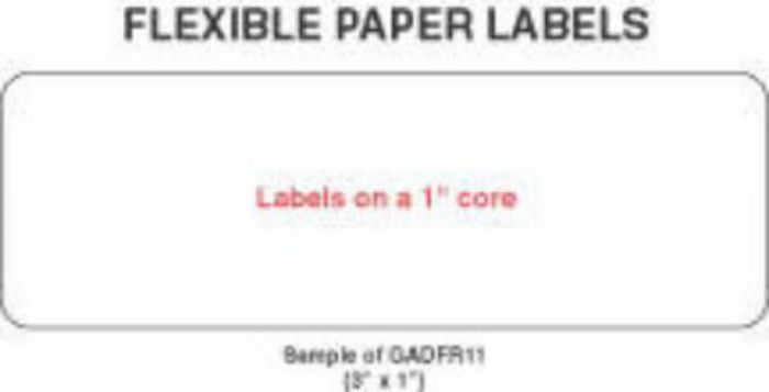 Label Paper Removable Flexo Printable, 1" Core, 3 1/2" x 1", 1/2", White, 1000 per Roll