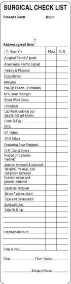 Label Paper Permanent Surgical Check List 1 1/2" Core 2 x 8", White, 250 per Roll