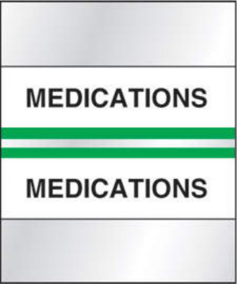 Chart Tab Paper Medications 1 1/4" x 1 1/2" Light Green 100 per Package