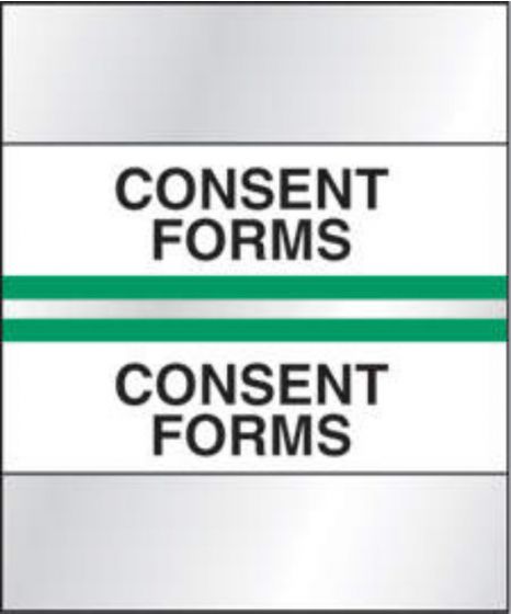 Chart Tab Paper Consent forms 1 1/4" x 1 1/2" Lime Green 100 per Package