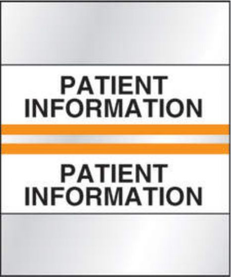 Chart Tab Paper Patient Information 1 1/4" x 1 1/2" Orange 100 per Package