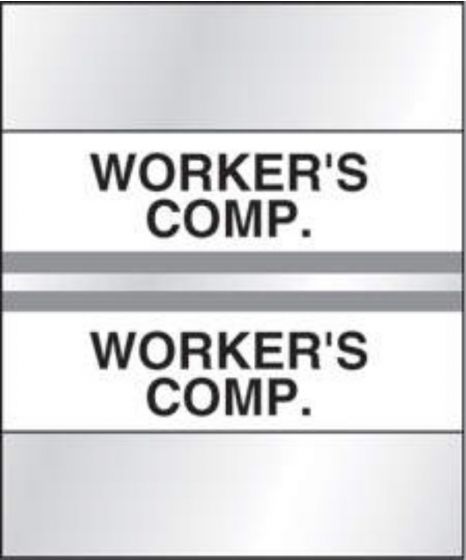 Chart Tab Paper Workers Comp. 1 1/4" x 1 1/2" Gray 100 per Package