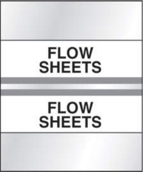Chart Tab Paper Flow Sheets Flow 1 1/2" x 1 1/4" Gray 100 per Package