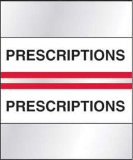 Chart Tab Paper Prescriptions 1 1/2" x 1 1/4" Red 100 per Package