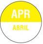 Label Paper Permanent Apr Abril  White and Yellow 1000 per Roll
