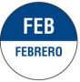 Label Paper Permanent Feb Febrero  White and Blue 1000 per Roll