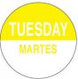 Label Paper Permanent Tuesday Martes, Yellow, 1000 per Roll
