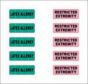 Alert Bands® Label Poly "Latex Allergy", "Restricted Extremity" Pre-printed, State Standardization 0.6875 x 1/4 Green and Pink - 200 per Package