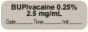 Anesthesia Label with Date, Time & Initial | Tall-Man Lettering (Paper, Permanent) "Bupivacaine 0.25% 2.5" 1 1/2" x 1/2" Gray - 1000 per Roll