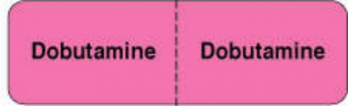 IV Label Wraparound Paper Permanent Dobutamine | 1 1/2" Core 2 7/8"x7/8" Fl. Pink 1000 per Roll
