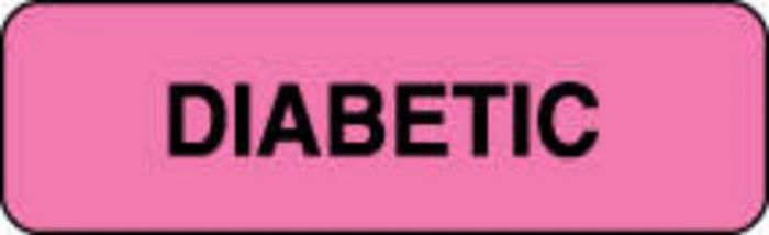 Label Paper Permanent Diabetic  1 1/4"x3/8" Fl. Pink 1000 per Roll