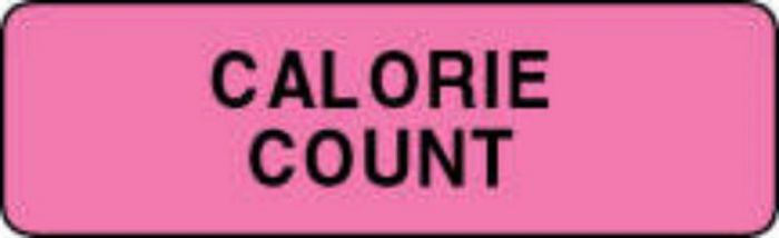 Label Paper Permanent Calorie Count  1 1/4"x3/8" Fl. Pink 1000 per Roll